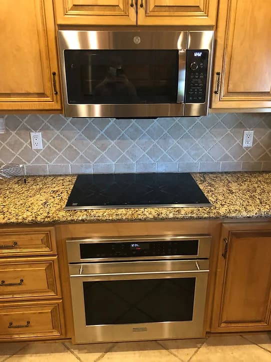 Finished premium appliance installation detail